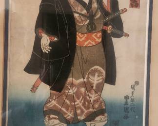 Woodblock of Sumo wrestler Koyanagi Tsunekichi by Utagawa Kunisada 19th cent.