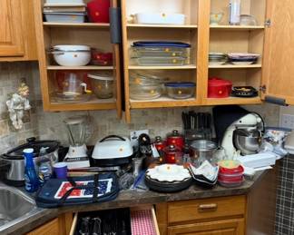 Blender, Crock Pot, Kitchen Aid Mixer, Silverware
