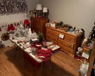 Oak furniture and Christmas decorations