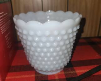 Milk glass pot