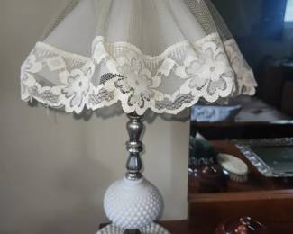 Qty 2 hobnail lamps