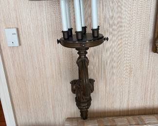Bronze and brass bouillon’s. Wall sconce