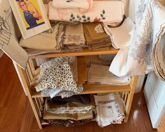 Assorted linens and Irish linen