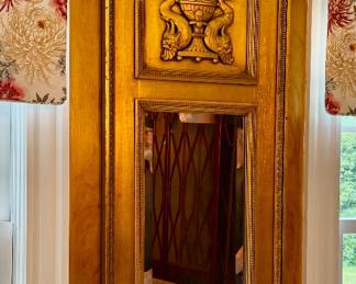 Neoclassical Gilt Mirror w/ Urn & Dolphin Motif 