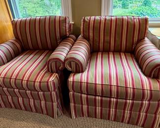 Pair Masterfield Upholstered Club Chairs