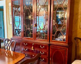 George lll Mahogany Breakfront (Hickory Chair Co.)