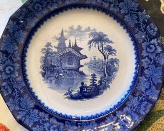 Blue & White Transferware Plate