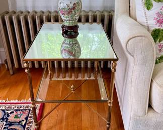 Pair Henzler Gold Leaf/Iron Side Tables
