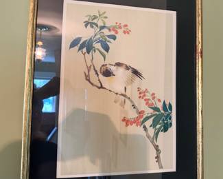 Framed Asian Bird Art