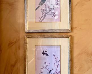 Framed Asian Bird Art