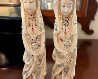 Pr. Chinese Carved Bone Guanyin (Goddess of Compassion)