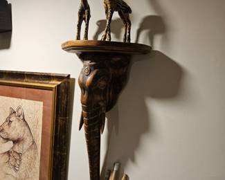 Elephant head shelf