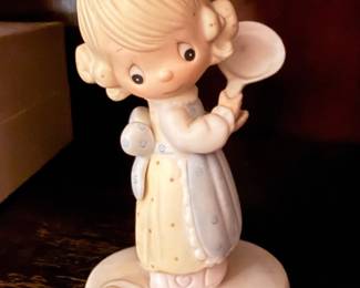 Precious Moments Girl Cooking with Spoon Figurine
