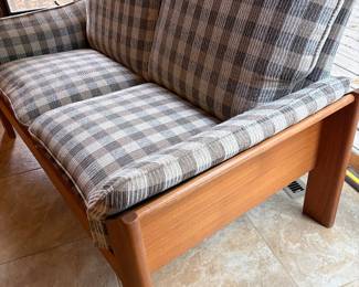 MCM teak Danish loveseat