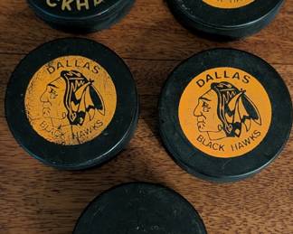 Dallas Black Hawks Hockey Pucks