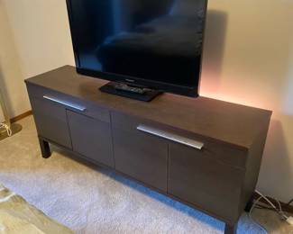 Panasonic Viera TV with Wood Stand and Light Strip