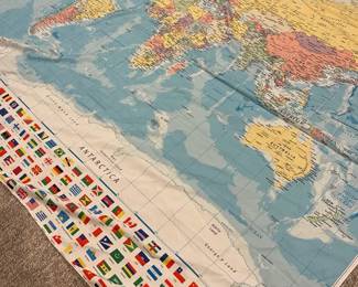 Fabric Wall Hanging Of The World