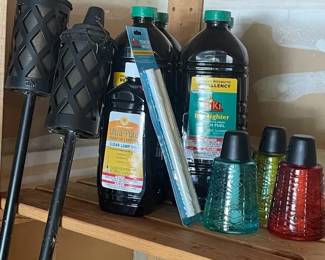 Outdoor Tiki Torches With Fuel  Extra Wicks