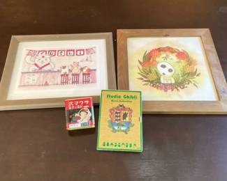 Studio Ghibli Movie Collection DVD with Framed Wall Art and Grave of the Fireflies Tin