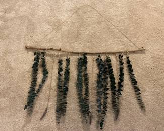 Branch and Faux Leaf Wall Hanging