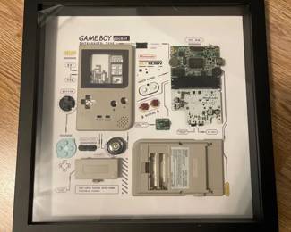 Framed Disassembled Components Of Nintendo Game Boy Pocket