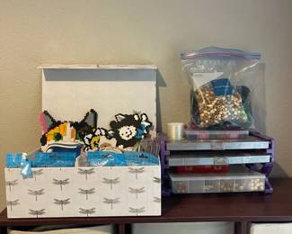 Lot Of Perler Beads Wood Beads Variety Of Beads  Diamond Art Gems