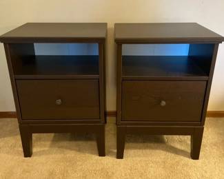 Pair of Dark Wood Nightstands