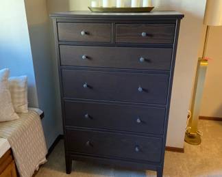 Dark Wood Chest of Drawers with Candle Decor