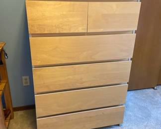 Wood Six Drawer Dresser