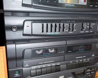 Yorx compact stereo systemic receiver, graphic equalizer, dual cassette deck and cd player