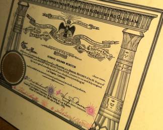 Scottish Rite Master of Royal Secret Certificate from Freemasons