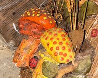 Mushroom chalk ware wall hanging