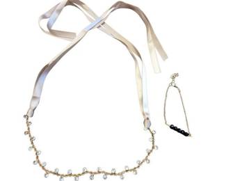 Ribbon Necklace and Bracelet