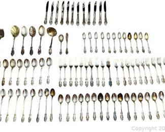 98 Piece Community Silver Artistry Silverplate Flatware Set with Pacific Silvercloth Storage and 1 Wm A Rogers Fork