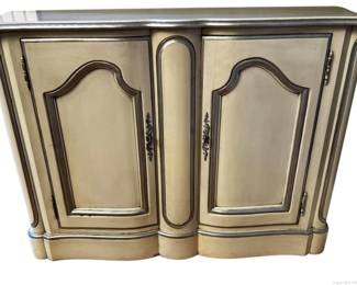 Davis Cabinet Company Oyster White Serpentine 2 Door Accent Cabinet