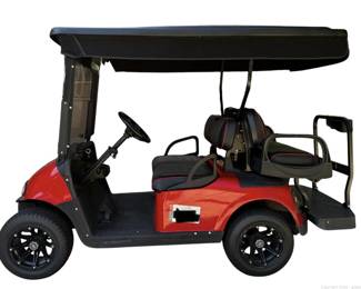 EZ GO RXV 48V Electric 4 Passenger Golf Cart with Rear Flip Seat Charger and Weather Enclosure