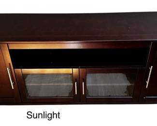 Tech Craft 64in Wood TV Media Console with Glass Doors