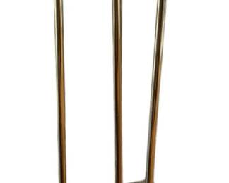 Ornate Gold Tone 3 Piece Fireplace Tool Set with Stand