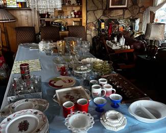 Vintage glassware and milk glass
