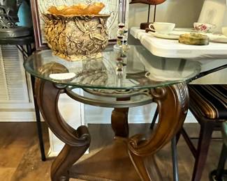 GLASS TOP END TABLE