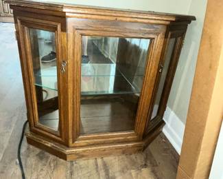 ANGELED CONSOLE CURIO CABINET