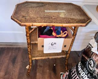 VINTAGE BAMBOO END TABLE - MINOR TOP DAMAGE