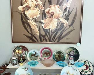 HUGE PAINTING BY LETTERMAN & MANY BEAUTIFUL PLATES!