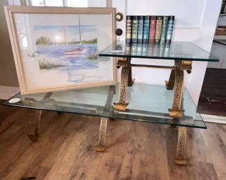 IRON BASE GLASS TOP TABLES