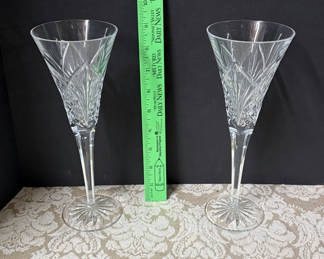 Lot 82: Set of 2 Waterford Champagne Flutes