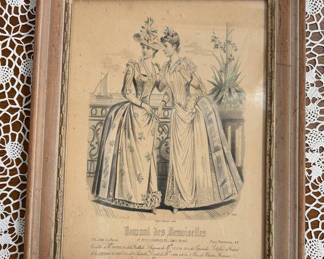 Lot 63: Antique Framed Fashion Plate