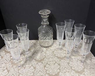 Lot 83: Glass Wine Decanter and Glasses