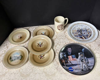 Lot 86: Historical and Patriotic Decorative Plates and Mug