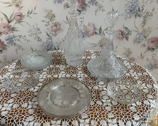 Lot 24: Vintage Wine Decanters, Princess House and Clear Glass