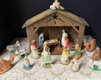 Lot 72: Vintage Nativity Set